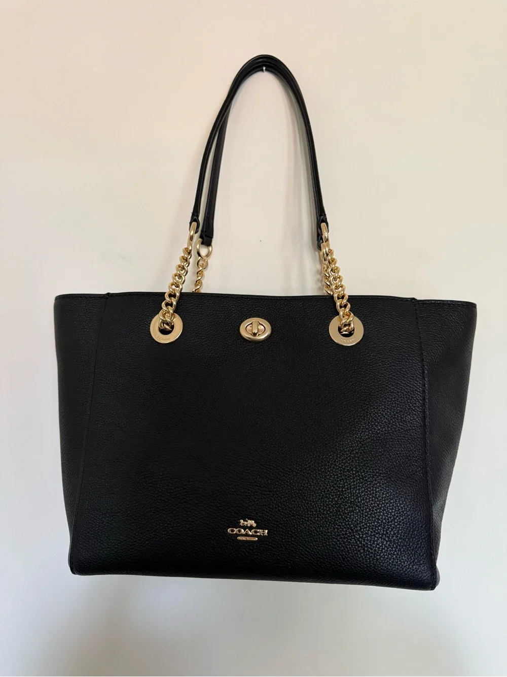 Coach Turnlock Chain Tote Bag